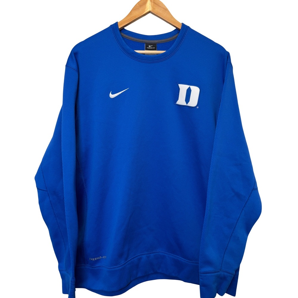 Duke Blue Devils Nike Mens Sweatshirt XL Blue Therma-FIT Pullover Collegiate